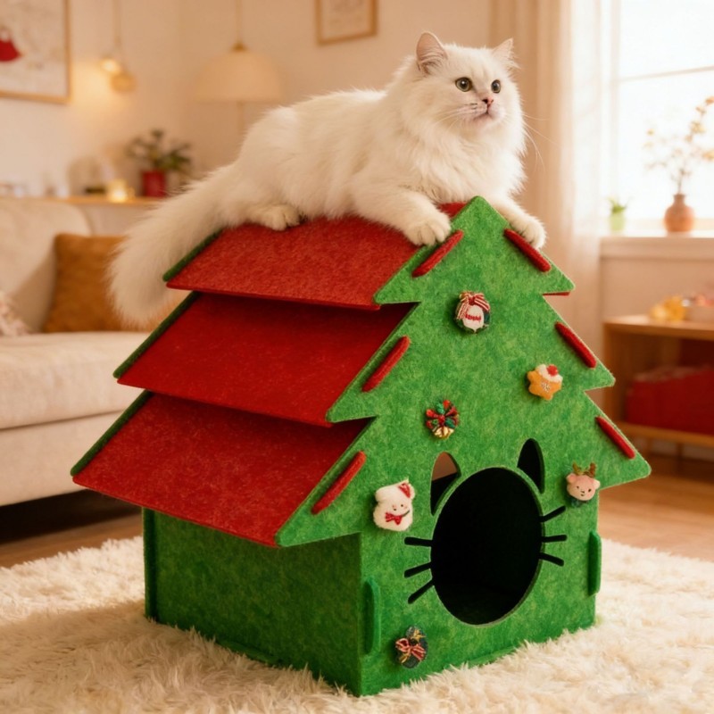 Christmas Tree Cat House